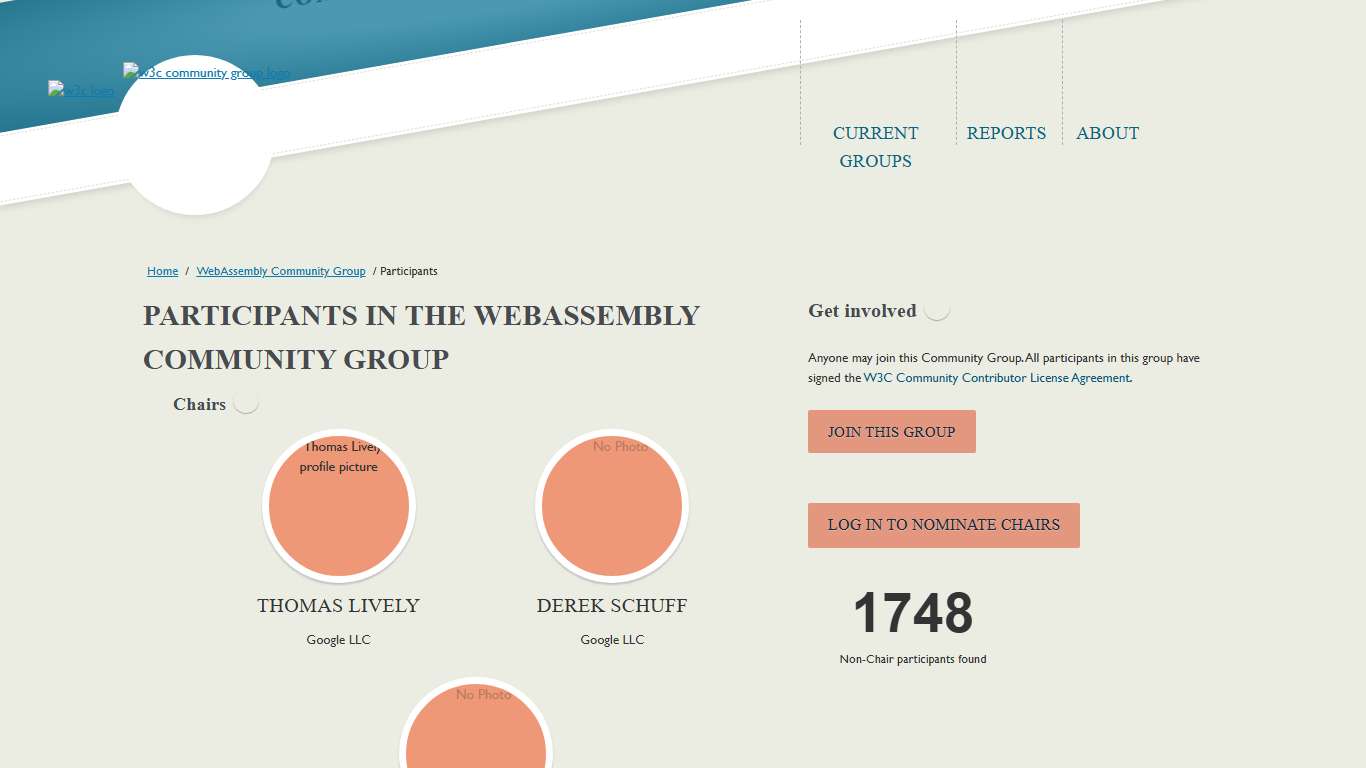 Participants in the WebAssembly Community Group